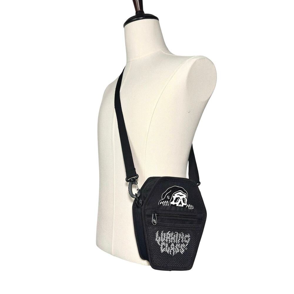 Lurking Class by Sketchy Tank | Unisex | Black Coffin Skull Lurker Crossbody Bag